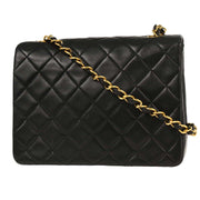 Chanel Black Lambskin Classic Square Flap Shoulder Bag 20 153983