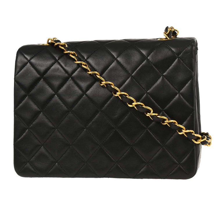 Chanel Black Lambskin Classic Square Flap Shoulder Bag 20 153983