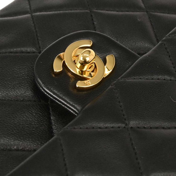 Chanel Black Lambskin Classic Square Flap Shoulder Bag 20 153983