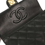 Chanel Black Lambskin Classic Square Flap Shoulder Bag 20 153983
