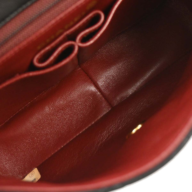 Chanel Black Lambskin Classic Square Flap Shoulder Bag 20 153983