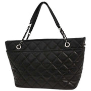 Chanel Black Calfskin Tote Chain Handbag 153991