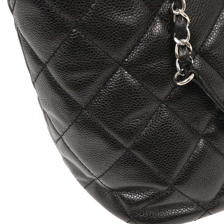 Chanel Black Calfskin Tote Chain Handbag 153991