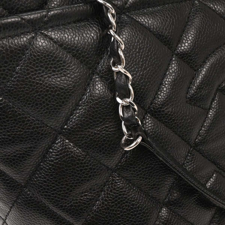 Chanel Black Calfskin Tote Chain Handbag 153991