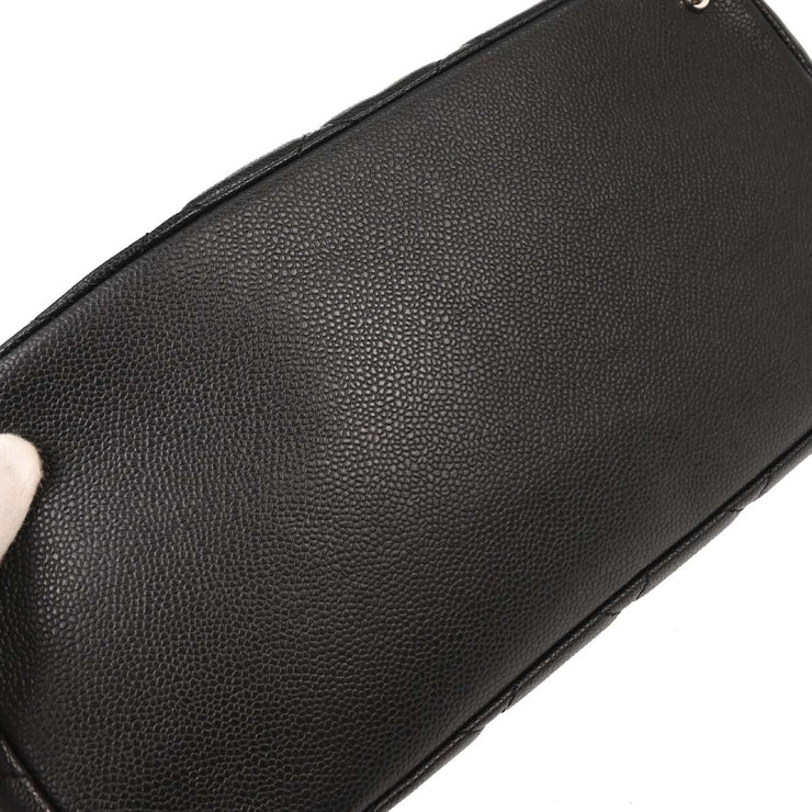 Chanel Black Calfskin Tote Chain Handbag 153991