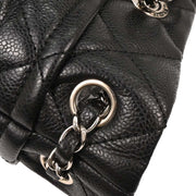Chanel Black Calfskin Tote Chain Handbag 153991