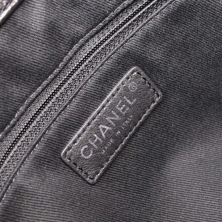 Chanel Black Calfskin Tote Chain Handbag 153991