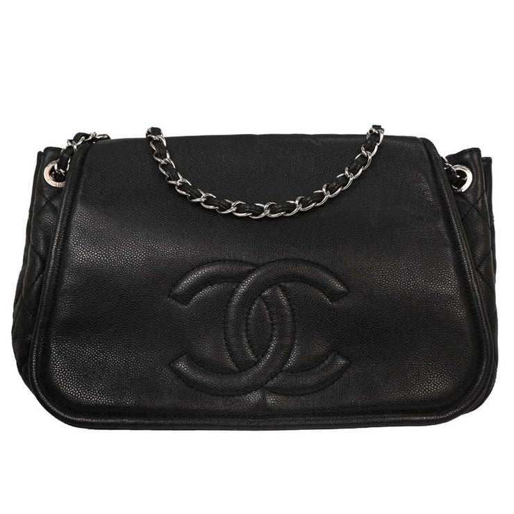Chanel Black Calfskin Shoulder Bag 153992