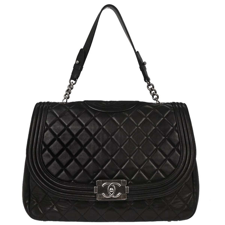 Chanel Black Lambskin Antik Boy Flap Handbag 153993