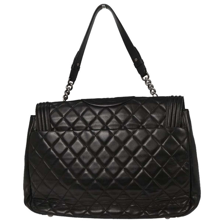 Chanel Black Lambskin Antik Boy Flap Handbag 153993