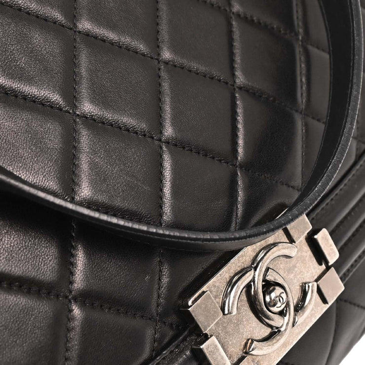 Chanel Black Lambskin Antik Boy Flap Handbag 153993