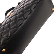 Chanel Black Lambskin Tote Chain Handbag 153994