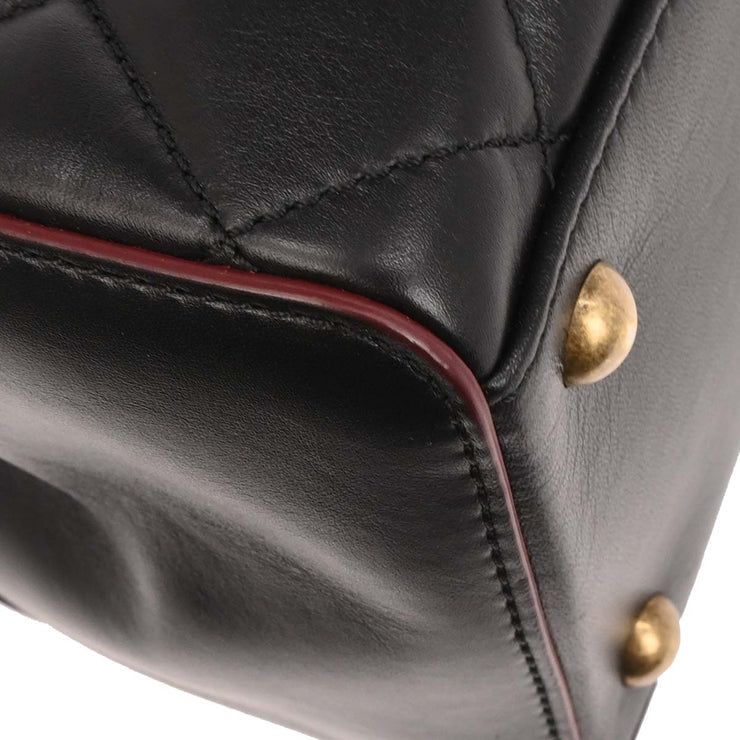 Chanel Black Lambskin Tote Chain Handbag 153994