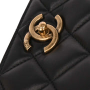 Chanel Black Lambskin Tote Chain Handbag 153994
