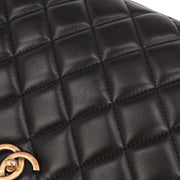 Chanel Black Lambskin Tote Chain Handbag 153994