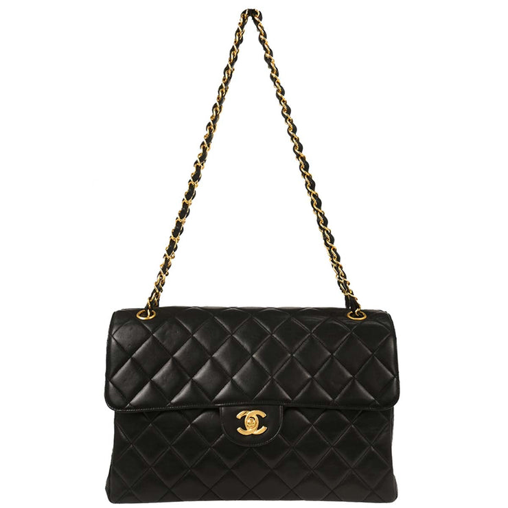Chanel Black Lambskin Double Sided Flap Shoulder Bag 153996