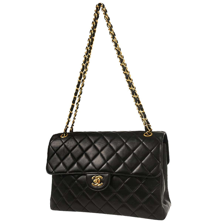 Chanel Black Lambskin Double Sided Flap Shoulder Bag 153996
