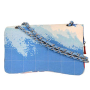 Chanel Blue Canvas Surf Line Choco Bar Shoulder Bag 153997