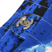 Chanel Blue Canvas Surf Line Choco Bar Shoulder Bag 153997