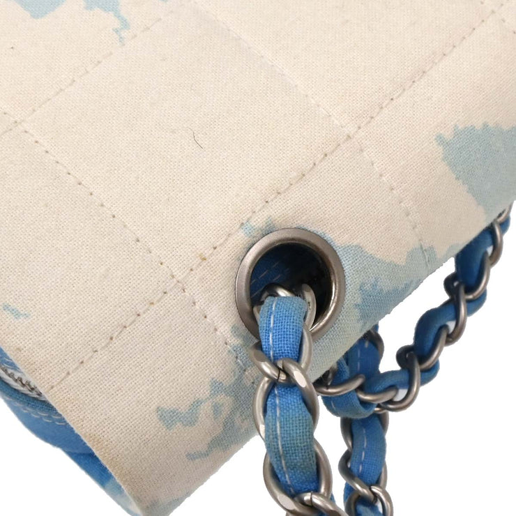 Chanel Blue Canvas Surf Line Choco Bar Shoulder Bag 153997
