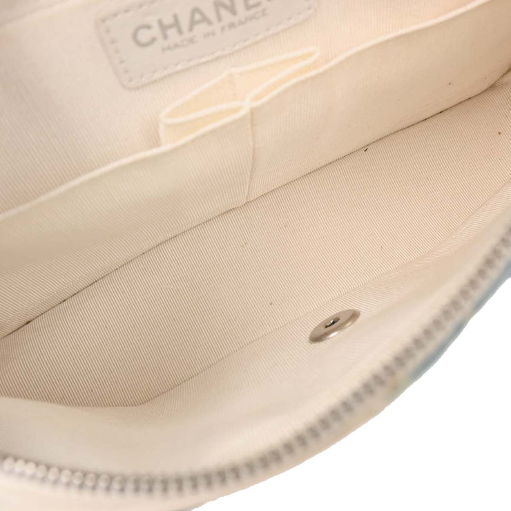 Chanel Blue Canvas Surf Line Choco Bar Shoulder Bag 153997