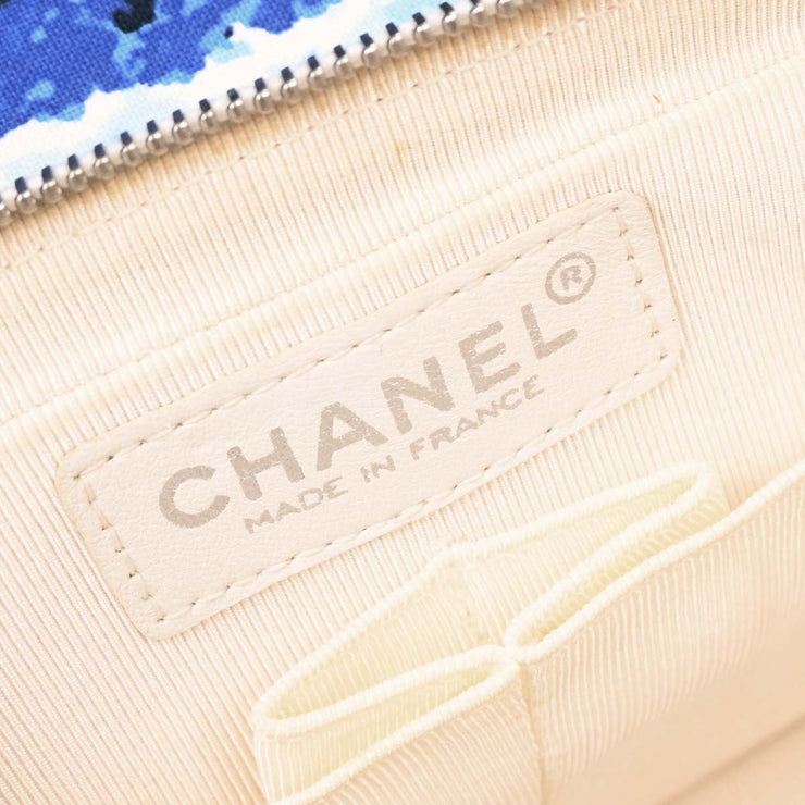 Chanel Blue Canvas Surf Line Choco Bar Shoulder Bag 153997