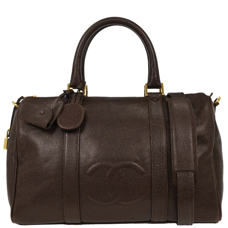 Chanel Brown Calfskin 2way Handbag 153998
