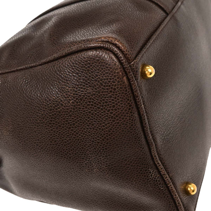 Chanel Brown Calfskin 2way Handbag 153998