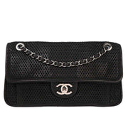 Chanel Black Perforated Calfskin Up in the Air Shoulder Bag 153999