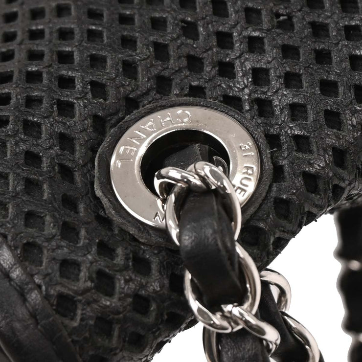 Chanel Black Perforated Calfskin Up in the Air Shoulder Bag 153999