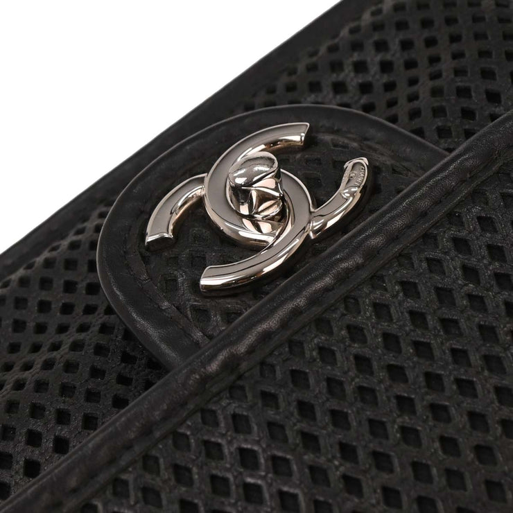 Chanel Black Perforated Calfskin Up in the Air Shoulder Bag 153999