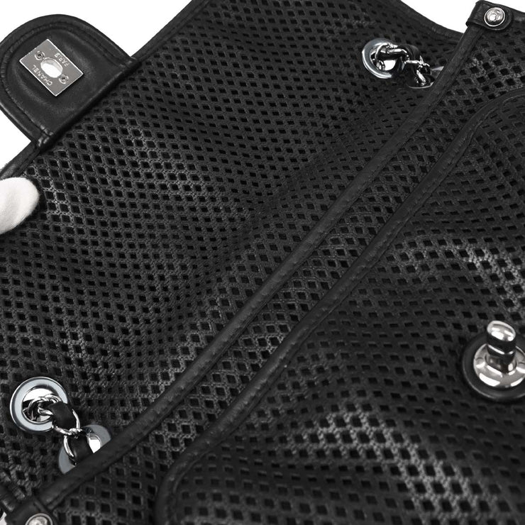 Chanel Black Perforated Calfskin Up in the Air Shoulder Bag 153999