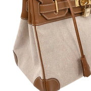 Hermes Beige Gold Toile H Courchevel Birkin 30 Handbag  Square: E 24. 154000