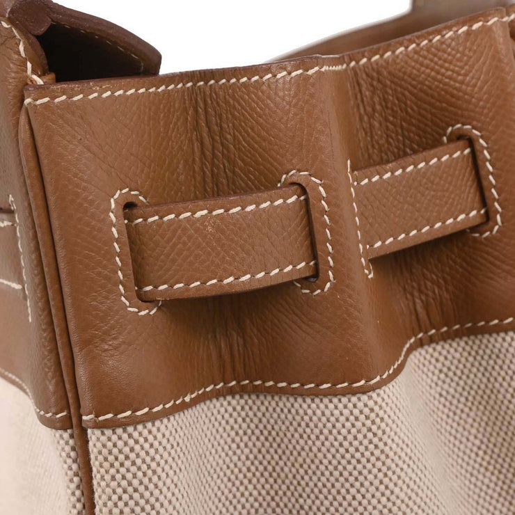 Hermes Beige Gold Toile H Courchevel Birkin 30 Handbag  Square: E 24. 154000