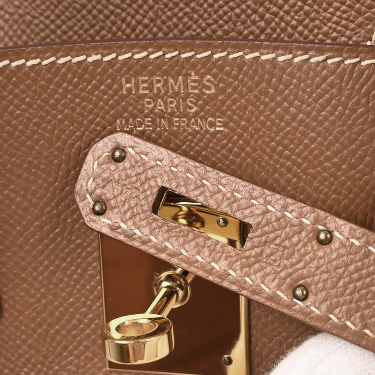 Hermes Beige Gold Toile H Courchevel Birkin 30 Handbag  Square: E 24. 154000