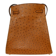 Hermes * Chestnut Ostrich Kelly Sport MM Shoulder Bag  Square: F 35.X 154001