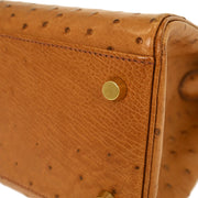 Hermes * Chestnut Ostrich Kelly Sport MM Shoulder Bag  Square: F 35.X 154001