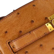 Hermes * Chestnut Ostrich Kelly Sport MM Shoulder Bag  Square: F 35.X 154001