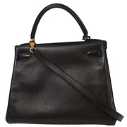 Hermes Black Ardennes Kelly 28 Retourne 2way Handbag 9 Circle:W 154002