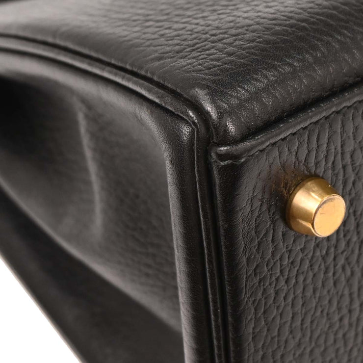 Hermes Black Ardennes Kelly 28 Retourne 2way Handbag 9 Circle:W 154002