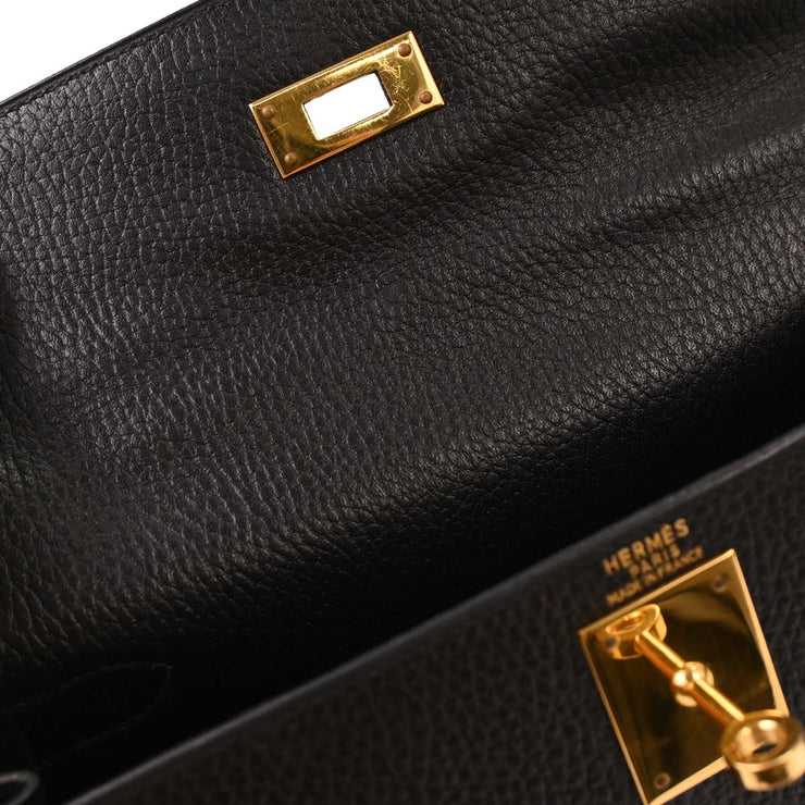 Hermes Black Ardennes Kelly 28 Retourne 2way Handbag 9 Circle:W 154002