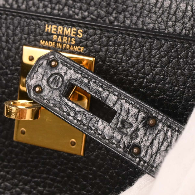 Hermes Black Ardennes Kelly 28 Retourne 2way Handbag 9 Circle:W 154002