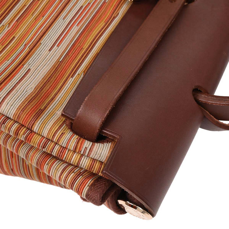 Hermes Havane Vibrato Toile Officier Herbag PM 2 in 1 2way Handbag C  Square: F 154006