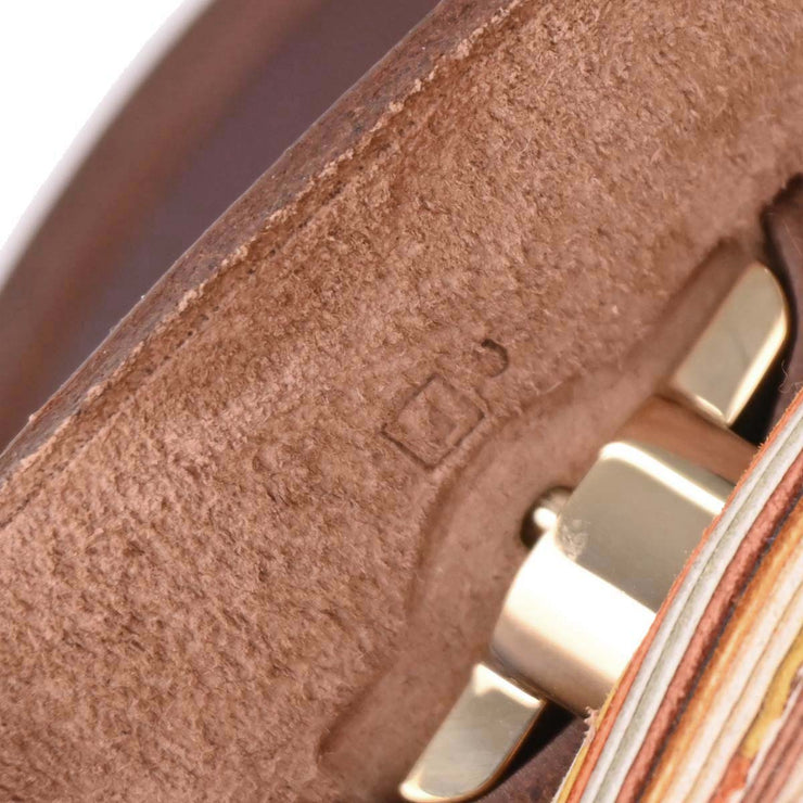 Hermes Havane Vibrato Toile Officier Herbag PM 2 in 1 2way Handbag C  Square: F 154006
