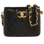 Chanel Black Lambskin Vanity Shoulder Bag 154007