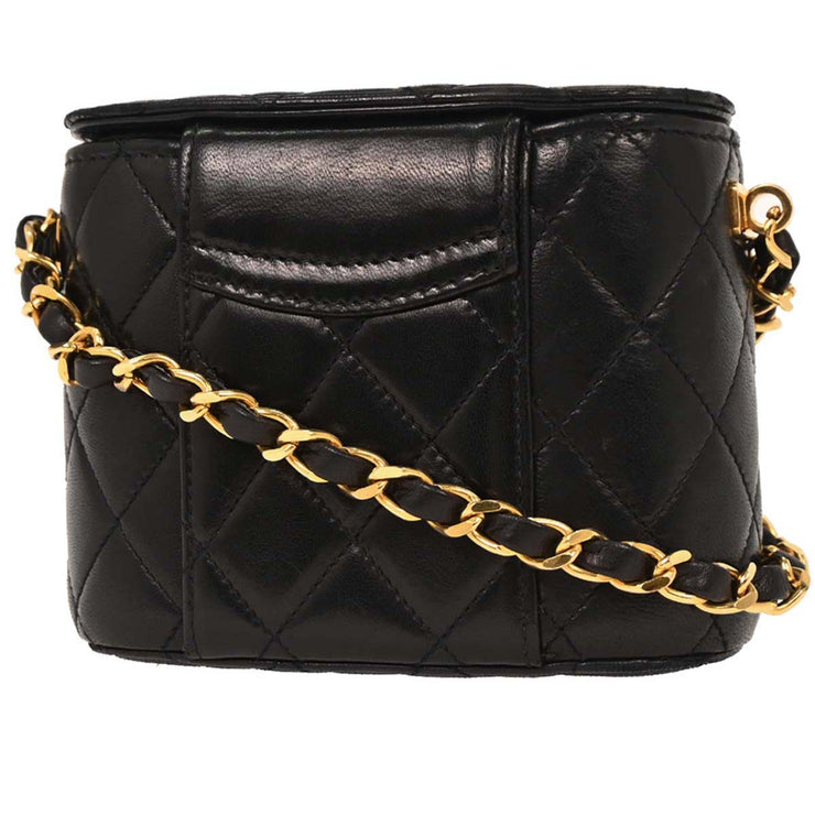 Chanel Black Lambskin Vanity Shoulder Bag 154007
