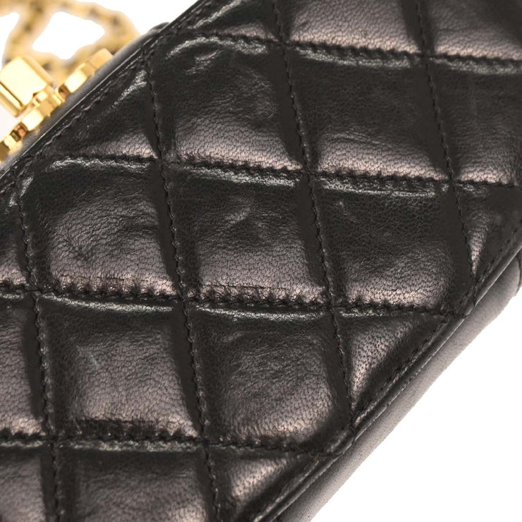 Chanel Black Lambskin Vanity Shoulder Bag 154007