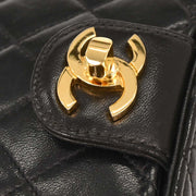 Chanel Black Lambskin Vanity Shoulder Bag 154007
