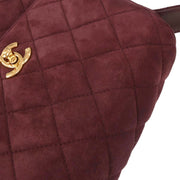 Chanel Bordeaux Suede Handbag 154008