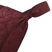 Chanel Bordeaux Suede Handbag 154008